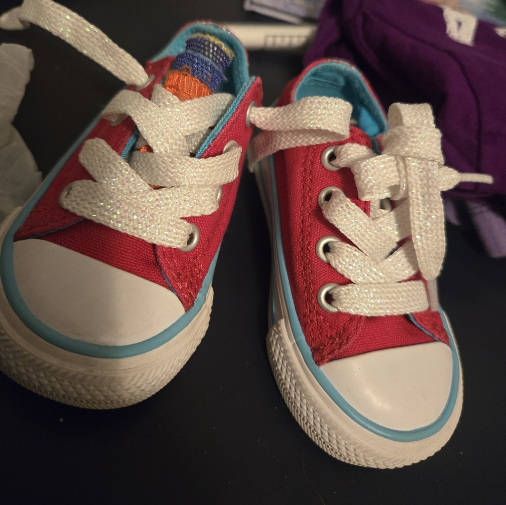 Pink with Rainbow Tongue Toddler Converse